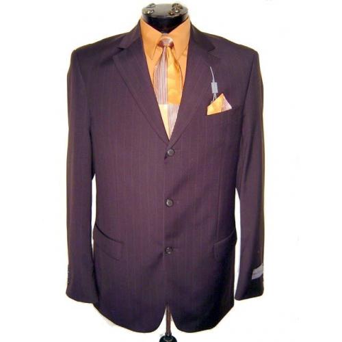 Giorgio Cosani Brown With Cognac Pinstripes Super 120S Wool Suit